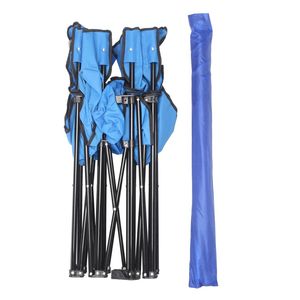 Sedia da Spiaggia Pieghevole Blu a 2 Posti con Ombrellone Rimovibile in Metallo e Tessuto Oxford per Picnic e Parchi - Product Image 2