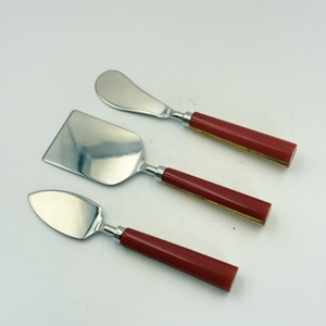 Juego de 3 cuchillos para queso de acero inoxidable, más vendidos, con mango de resina, acabado pulido espejo, diseño de lujo, para uso en hoteles y restaurantes. - Product Image 3