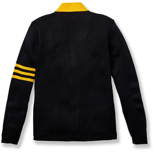 Nuevo Diseño de Primera Calidad, Agregar Logotipos Personalizados en Suéteres de Punto Acrílicos Negros y Amarillos Unisex, Letras Bordadas, para Hermandades y Fraternidades - Product Image 6