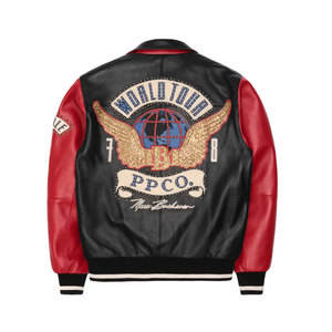 Genuine <b>Sheepskin</b> Bomber Leather <b>Jacket</b> Men Motorcycle Leather <b>Jackets</b> Brown Color Leather Men's <b>Jackets</b> - Product Image 5