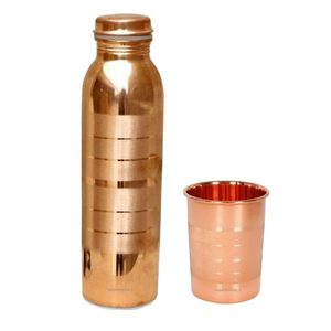 Bouteille d'eau en cuivre pur de haute qualité à 100 % avec bouchon à vis anti-fuite, sans joint, vaisselle ayurvédique pour la gym, les voyages et le bureau - Product Image 6