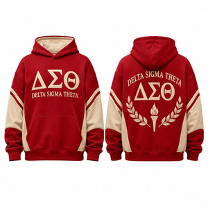 Sweat-shirt unisexe décontracté Delta Sigma Theta, couleur crème, lettres grecques rouges, logo 1913, impression avant et arrière - Product Image 4