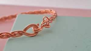 Belladec Handcrafted <b>Copper</b> Chain <b>Bangle</b> Braided Wire Design Artisan Jewelry Classic Elegant Minimalist Fashion Gift Women Daily - Product Image 2