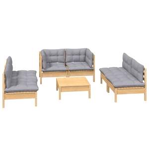 Conjunto de Muebles de Jardín de Poliéster y Madera de Pino Gris Sólido - Product Image 3