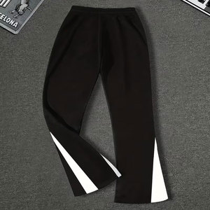 Pantalon de survêtement évasé pour homme, style décontracté urbain, respirant, coupe ample, à jambe large, avec imprimé étoiles et blocs de couleur, motif bulles - Product Image 5