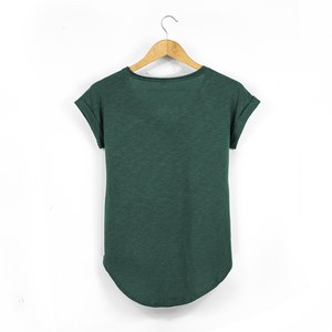 T-shirt court à col rond et manches courtes pour femme, coupe ample, couleur unie, décontracté, en polaire polyester/coton, séchage rapide, respirant, toutes saisons - Product Image 2