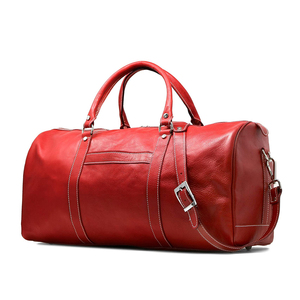 Bolsa de Lona de Cuero de Lujo OEM, Diseño Personalizado, Cosido a Mano, Bolsa de Viaje y Gimnasio de Gran Capacidad, Bolsa Deportiva de Cuero Genuino - Product Image 1