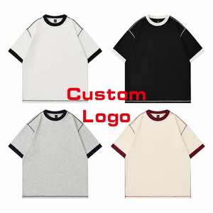 Camiseta Personalizada para Hombre, Color Sólido, Transpirable, Corte Holgado, Algodón, Hombros Caídos, Estilo Urbano, Cuello Redondo, Manga Corta, Estampada - Product Image 1