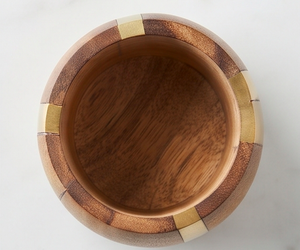 Ronds de serviette modernes en bois avec bandes métalliques dorées pour mariage et décoration de table à la maison - Product Image 2
