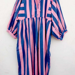 Vestido Maxi Casual a Rayas Personalizado al por Mayor para Mujer, Diseño Cruzado en la Espalda, Manga Larga, Tejido de Punto, Primavera-Verano - Product Image 4