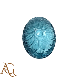 Topacio Azul Suizo Natural Tallado en Intaglio, Gema Suelta, Precio Mayorista de Fabricante para Fabricación de Joyas, Calibrado - Product Image 1