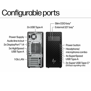 Estación de Trabajo Intel Core Ultra 9 285K Office AI en Empaque Original, Z2 G9 HPS Z2 Tower G1i, PC de Escritorio con RTX <span class=keywords><strong>A400</strong></span> 4G - Product Image 3