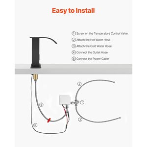 Rubinetto Automatico per Lavabo Bagno con Sensore di Movimento, Design a Cascata, Copertura Foro, Miscelatore a Batteria - Product Image 5