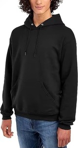Sweat-shirt à capuche noir pour homme, coupe classique, couleur unie, 100% coton tricoté, vêtement décontracté pour l'automne - Product Image 3