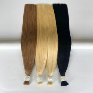 Haute qualité 100% vietnamien soyeux droit blond Remy Extensions de cheveux cheveux humains bruts en vrac Machine Double trame 8 "-34'' doux - Product Image 5