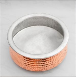 Copper Lagan for Cooking Enamel Interior (Kalai) Handcrafted Hammered & Asian Zen Design Dishwasher Safe - Product Image 5