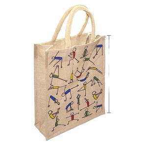 Sacs en jute indien Sac en jute fantaisie écologique Sac à main polyvalent avec fermeture éclair et poignée à vendre - Product Image 3