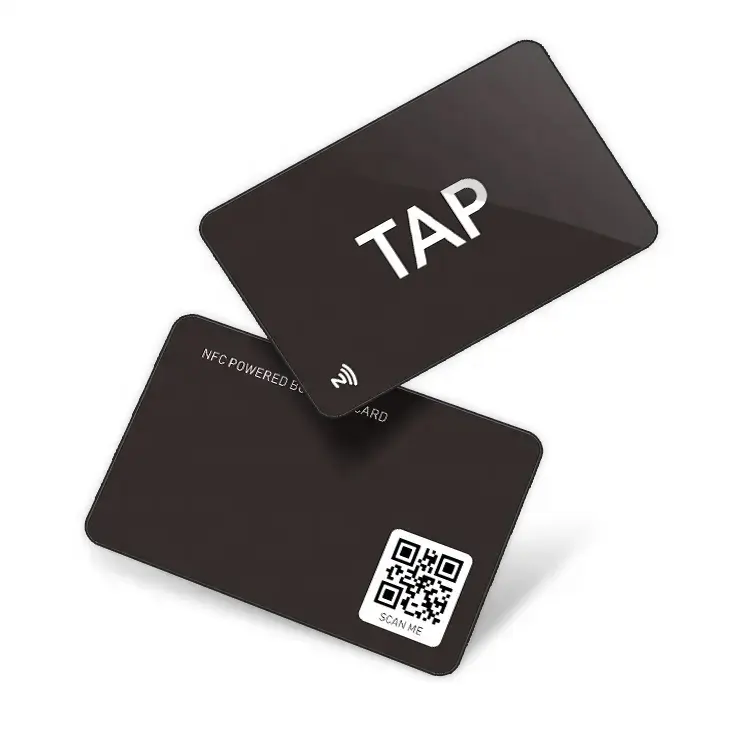 بطاقة عمل مخصصة CR80 Vip معدنية سوداء NFC مع شعار النقش بالليزر