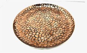 Silver Leaf Bowl Metal Oval Decorative <b>Basket</b> Cutout Textured Centerpiece Fruit Serving Dish Luxury Home Table Decor - Product Image 2