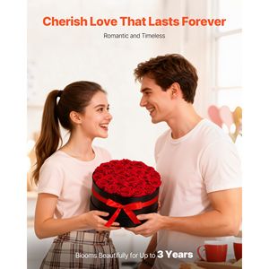 27 Rose Stabilizzate Bouquet Eterno Fiori Eterni Regalo per Donne Consegna per Compleanno - Product Image 3