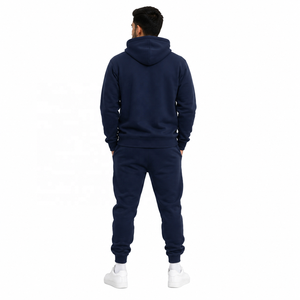 Patch Sleeve Hoodies with Jogger Set in Heavy Fleece Sweatshirts Drop Shoulder <b>Tracksuit</b> Warm Winter Streetwear for B2B Bulk OEM - Product Image 3