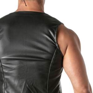 Chaleco de cadena estilo cuero negro para hombre, con frente abierto, para fiesta, estilo fetish, sexy y llamativo - Product Image 6