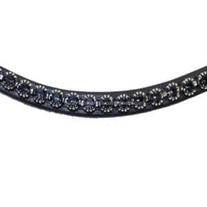 Banda delgada para cejas de caballo de cuero con forma curva y diseño personalizado con cristales de vidrio redondos, banda brillante para cejas con diamantes brillantes - Product Image 2