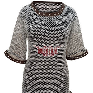 Camisa de Cota de Armadura Hecha a Mano, de Aluminio con Anillos de 10mm, Media Manga, Armadura de Caballero Medieval para Recreación Histórica, Año Nuevo - Product Image 1