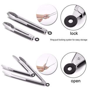 BBQ Locking Tongs Set Stainless Steel with Silicone Grip Heat Resistant Kitchen Grill Tongs <b>Cooking</b> Tools Durable - Product Image 2