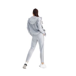 Ensemble de survêtement uni pour femme, comprenant un sweat à capuche zippé et un pantalon de survêtement, avec effet délavé et usé, fabriqué sur mesure - Product Image 4