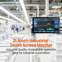 Moniteur tactile industriel à cadre ouvert de 21,5 pouces, écran Full HD 1080P, écran tactile multipoint PCAP, IP65/IP40, boîtier avant/arrière en aluminium