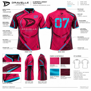 เสื้อเจอร์ซีย์เล่นเกมทรงกลมสำหรับผู้ชาย รุ่น 07 สีม่วงแดง เบอร์กันดี ฟ้าอ่อน พร้อมลายกราฟิกแบบเส้นเล็งศักดิ์สิทธิ์ ระบายอากาศได้ดี เป็นมิตรกับสิ่งแวดล้อม แห้งเร็ว - Product Image 6