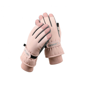 Guantes de esquí con dedos completos, negros, de poliéster, con aislamiento térmico, cierre de gancho y bucle, unisex, para actividades al aire libre en invierno - Product Image 3