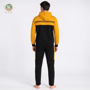 Conjunto Deportivo de Algodón para Hombre, Corte Ajustado, con Logotipo Personalizado, Chaqueta y Pantalón de Felpa, Diseño Liso, para Invierno, Venta al Por Mayor - Product Image 5
