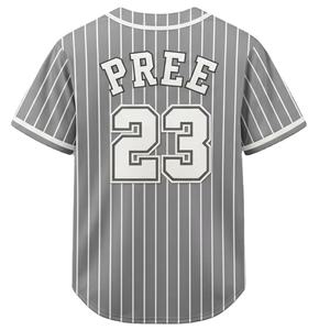 Maillot de baseball professionnel unisexe américain à rayures fines, boutonné, léger, pour entraînement et match, grande taille, anti-humidité - Product Image 2