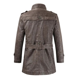 Customized <b>Men's</b> <b>Long</b> Leather <b>Coat</b> Top Trending New Design with Latest Collection High Quality Waterproof Feature - Product Image 6