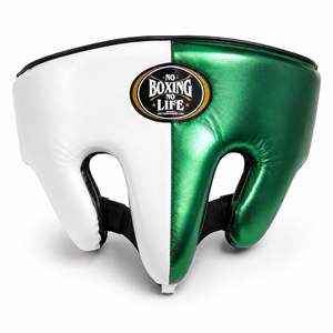 Set de Boxeo Personalizado al por Mayor con Logotipo Verde y Blanco - Guantes de Entrenamiento de Cuero Premium, Protector de Cabeza, Protector Abdominal, Pélvico e Inguinal - Product Image 5