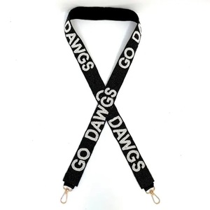 Nouvelle Sangle de Sac Brodé Go Dawgs Noir Blanc Or avec Crochets – Le Meilleur Design de Sac Bandoulière Durable et Élégant pour Femme - Product Image 1