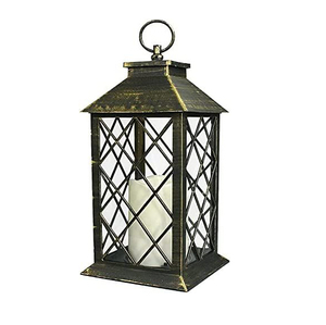 Lavender Metal <b>Lantern</b> With Floral Cutouts And Glass Panels For Home Decoration - Product Image 6