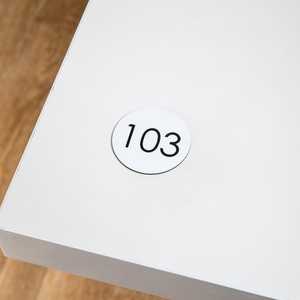 Personalized Round <b>Table</b> Number – Engraved Plaque with a Modern and Elegant Design - Product Image 1