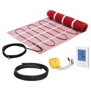 Sistema di Riscaldamento a Pavimento Elettrico Radiante da 15 Piedi Quadrati con Termostato Intelligente Autoadesivo a Rete 120V - Product Image 1