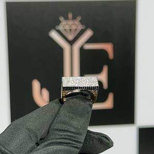 Anillos de Plata de Ley 925 con Moissanita para Hombre, Joyería Brillante Totalmente Cubierta de Piedras, Estilo Hip Hop de Alta Calidad, Joyería Clásica para Todos - Product Image 1