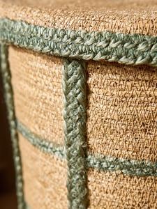 Panier à linge en jonc de mer vert sauge, fait main, écologique, fabriqué au Vietnam, vente en gros - Product Image 5