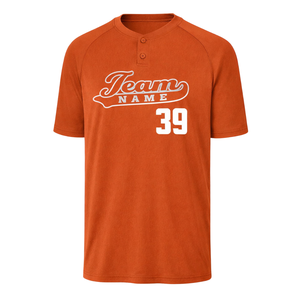 Mens Competitor Two Button Custom <b>Baseball</b> <b>Jersey</b> Polyester Team Uniform Short Sleeve Printed OEM Wholesale <b>Bulk</b> Supplier - Product Image 1