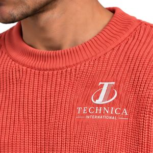 Coral <b>Red</b> <b>Mens</b> Oversized Crewneck Sweatshirt Long Sleeve Cotton Pullover Loose Fit Casual Streetwear Winter Fashion <b>Jumper</b> Top - Product Image 4