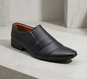 <b>Men's</b> Classic Formal Slip-On <b>Leather</b> Breathable <b>Soft</b> Dress <b>Shoes</b> with Round Toe Elegant Business & Office <b>Shoes</b> by Asken Atelier - Product Image 1