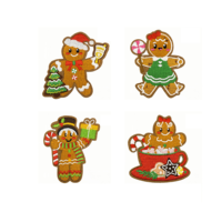 Patch brodé mignon en forme de personnage de pain d'épices pour accessoires de mode