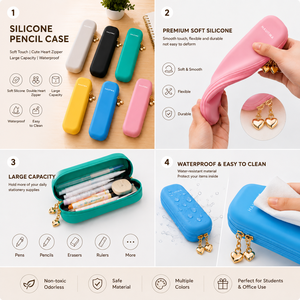 Estuche para Lápices con Cierre Pequeño para Estudiantes, Impresión Digital, Multiusos, Impermeable, para Brochas de Maquillaje, Fácil de Limpiar, para Escuelas y Oficinas - Product Image 5