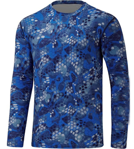 Chemise de protection anti-UV pour homme à manches longues, camouflage, séchage rapide, respirante, pour activités de plein air, imprimé par transfert thermique sur le devant - Product Image 3