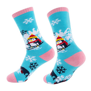 B2B Wholesale Custom Logo Winter Holiday Socks Funny Penguin <b>Pattern</b> Unisex Crew Socks Manufacturer - Product Image 5